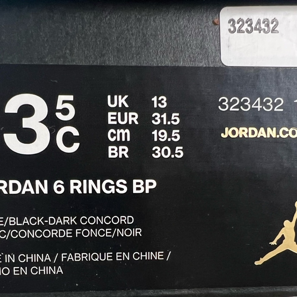 Jordan 6 Rings BP KIDS - Picture 5 of 5